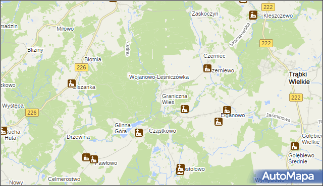 mapa Graniczna Wieś, Graniczna Wieś na mapie Targeo