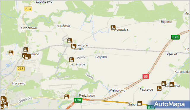 mapa Grąsino, Grąsino na mapie Targeo