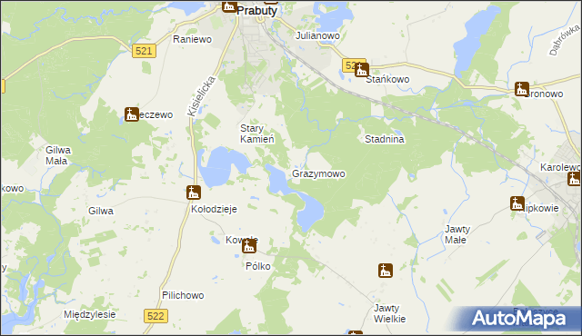 mapa Grazymowo, Grazymowo na mapie Targeo