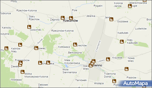 mapa Grechów, Grechów na mapie Targeo