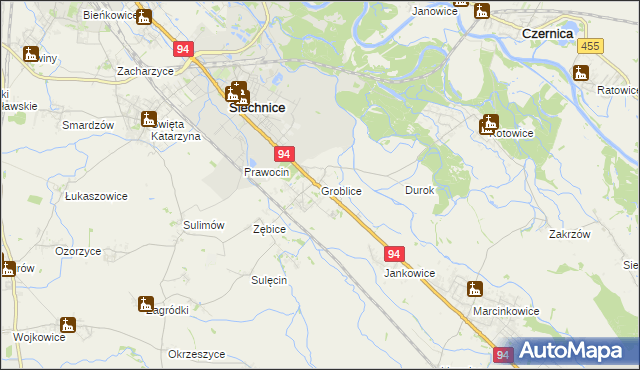 mapa Groblice, Groblice na mapie Targeo
