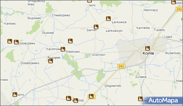 mapa Grocholin, Grocholin na mapie Targeo