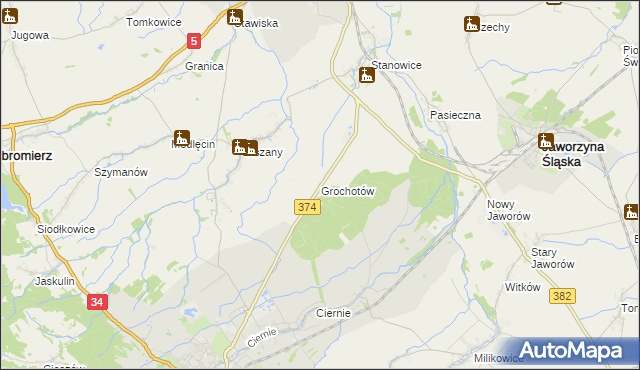 mapa Grochotów, Grochotów na mapie Targeo