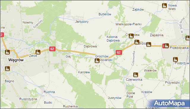 mapa Grochów Włościański, Grochów Włościański na mapie Targeo