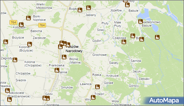 mapa Grochowe, Grochowe na mapie Targeo