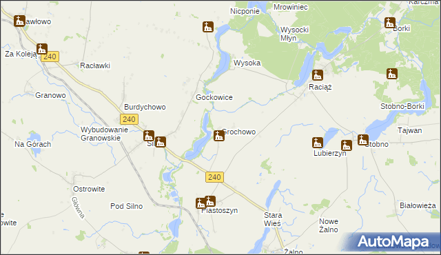 mapa Grochowo gmina Kęsowo, Grochowo gmina Kęsowo na mapie Targeo