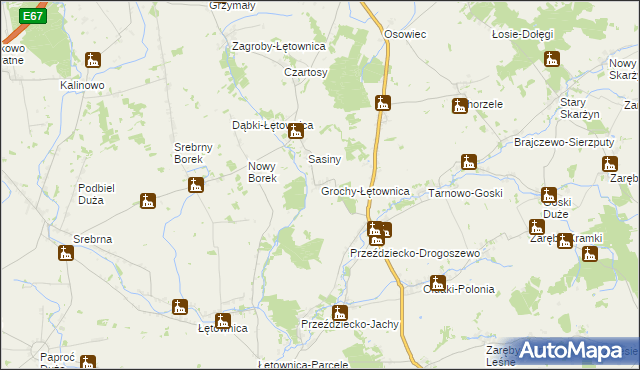 mapa Grochy-Łętownica, Grochy-Łętownica na mapie Targeo