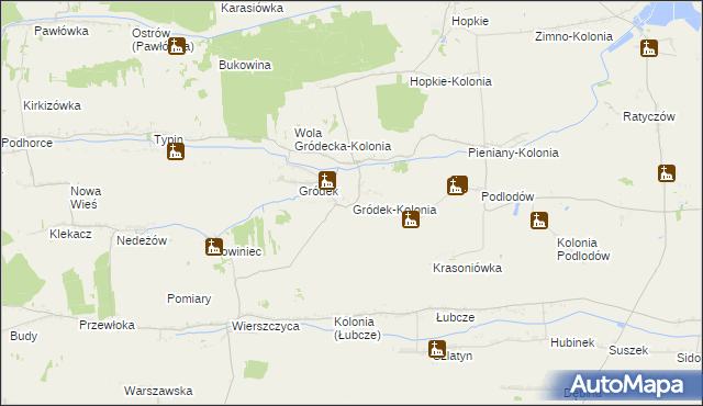 mapa Gródek-Kolonia gmina Jarczów, Gródek-Kolonia gmina Jarczów na mapie Targeo