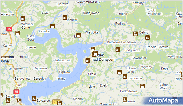 mapa Gródek nad Dunajcem, Gródek nad Dunajcem na mapie Targeo