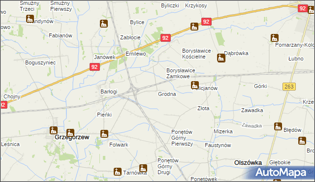mapa Grodna, Grodna na mapie Targeo