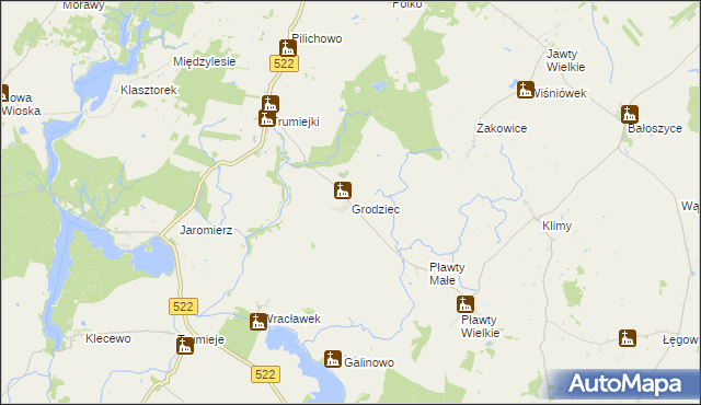 mapa Grodziec gmina Prabuty, Grodziec gmina Prabuty na mapie Targeo
