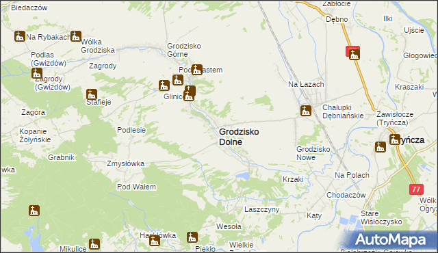 mapa Grodzisko Dolne, Grodzisko Dolne na mapie Targeo