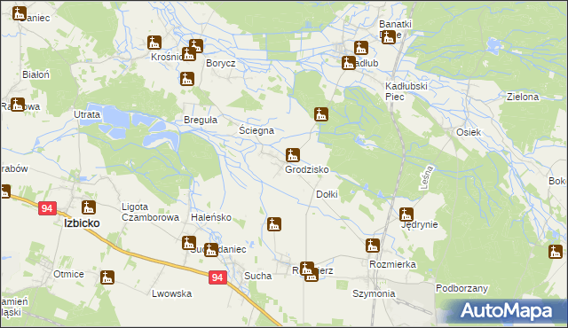 mapa Grodzisko gmina Strzelce Opolskie, Grodzisko gmina Strzelce Opolskie na mapie Targeo