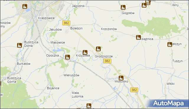 mapa Grodziszcze gmina Świdnica, Grodziszcze gmina Świdnica na mapie Targeo