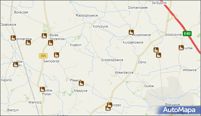 mapa Grodziszowice, Grodziszowice na mapie Targeo