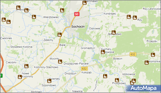 mapa Gromadzyn, Gromadzyn na mapie Targeo