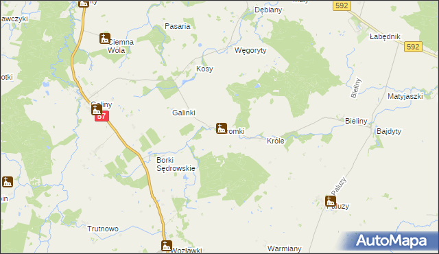 mapa Gromki, Gromki na mapie Targeo