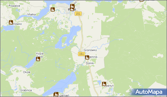 mapa Gronówko gmina Ińsko, Gronówko gmina Ińsko na mapie Targeo