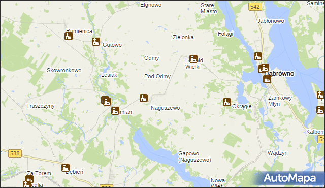 mapa Groszki gmina Rybno, Groszki gmina Rybno na mapie Targeo