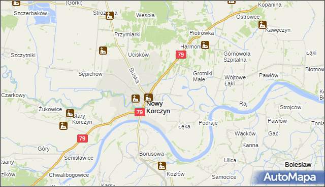 mapa Grotniki Duże, Grotniki Duże na mapie Targeo