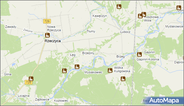 mapa Grotowice gmina Rzeczyca, Grotowice gmina Rzeczyca na mapie Targeo