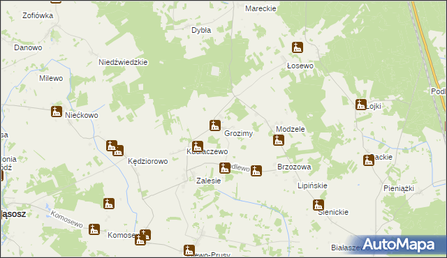 mapa Grozimy, Grozimy na mapie Targeo