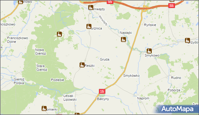 mapa Gruda, Gruda na mapie Targeo