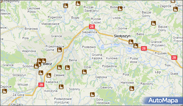 mapa Grudna Kępska, Grudna Kępska na mapie Targeo