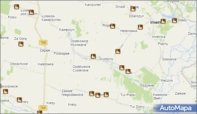 mapa Grudzyny, Grudzyny na mapie Targeo