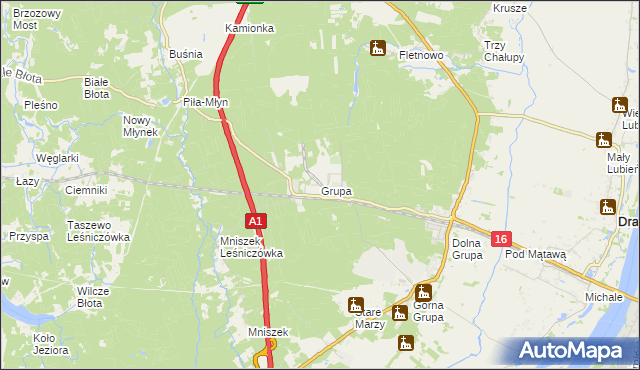 mapa Grupa, Grupa na mapie Targeo