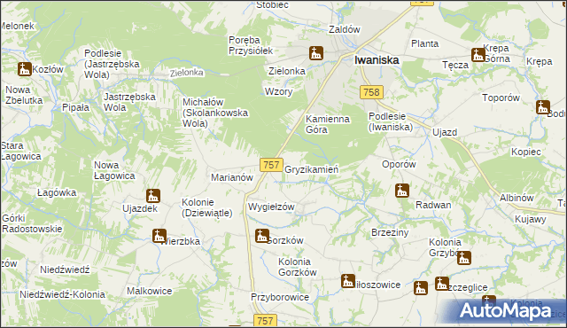 mapa Gryzikamień, Gryzikamień na mapie Targeo
