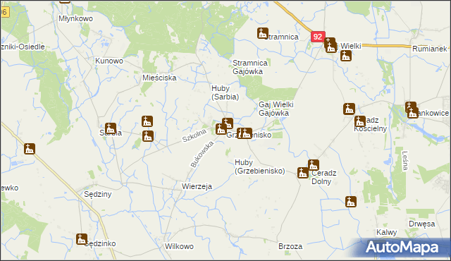 mapa Grzebienisko, Grzebienisko na mapie Targeo