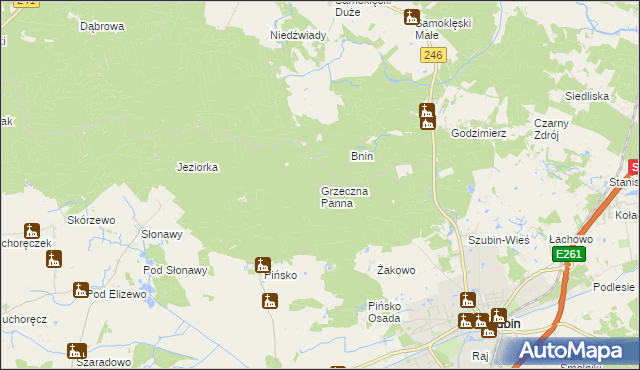 mapa Grzeczna Panna, Grzeczna Panna na mapie Targeo