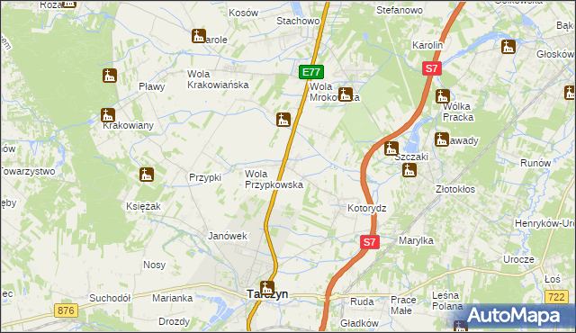 mapa Grzędy gmina Tarczyn, Grzędy gmina Tarczyn na mapie Targeo