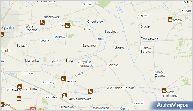 mapa Grzybów Dolny, Grzybów Dolny na mapie Targeo