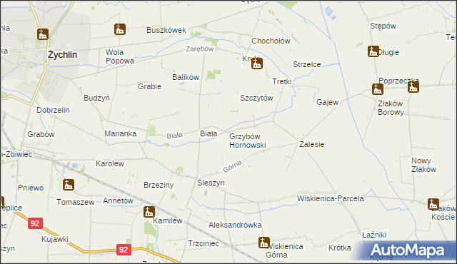 mapa Grzybów Hornowski, Grzybów Hornowski na mapie Targeo