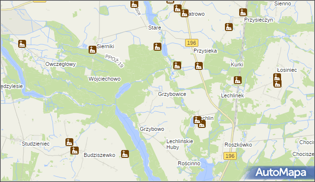 mapa Grzybowice, Grzybowice na mapie Targeo