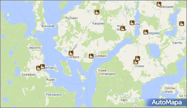 mapa Gubławki, Gubławki na mapie Targeo