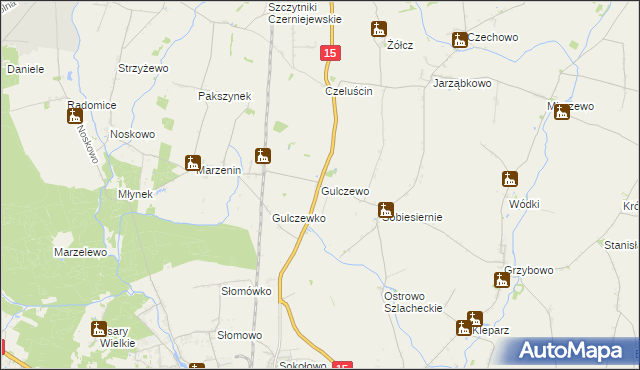 mapa Gulczewo gmina Września, Gulczewo gmina Września na mapie Targeo