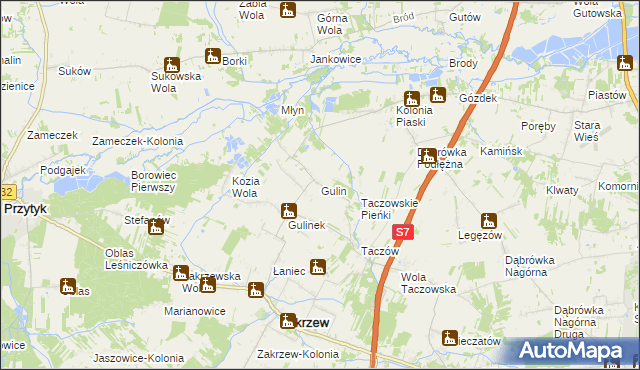 mapa Gulin, Gulin na mapie Targeo