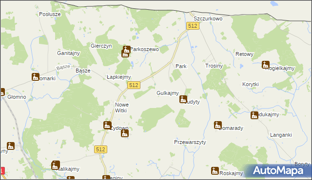 mapa Gulkajmy, Gulkajmy na mapie Targeo