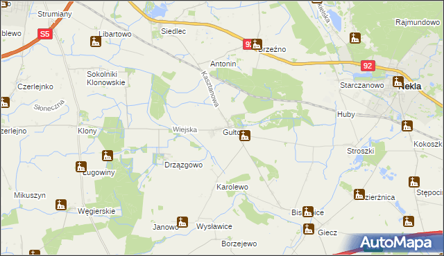 mapa Gułtowy, Gułtowy na mapie Targeo