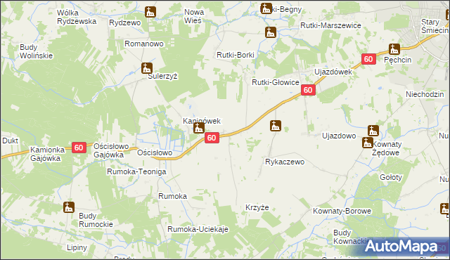 mapa Gumowo gmina Ciechanów, Gumowo gmina Ciechanów na mapie Targeo