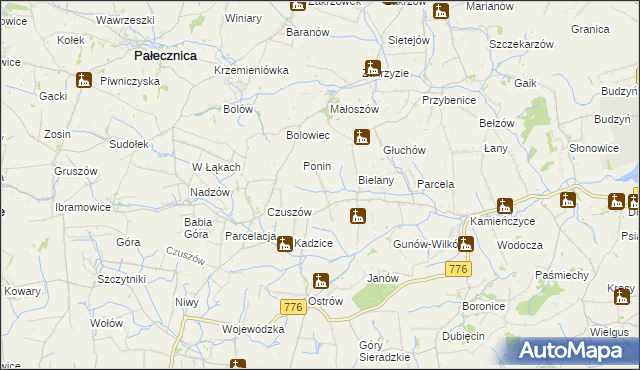 mapa Gunów-Kolonia, Gunów-Kolonia na mapie Targeo