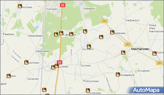 mapa Gurówko, Gurówko na mapie Targeo