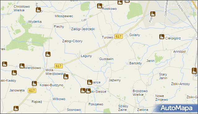 mapa Gustawin, Gustawin na mapie Targeo