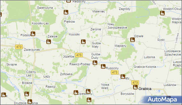 mapa Gutów Duży, Gutów Duży na mapie Targeo