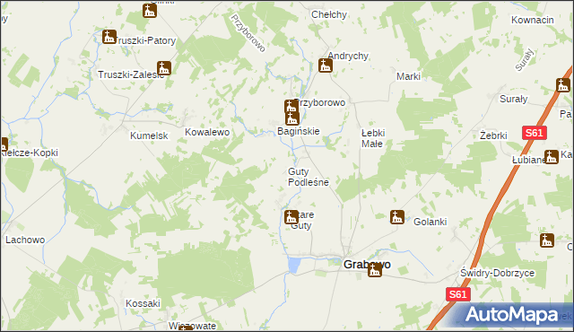 mapa Guty Podleśne, Guty Podleśne na mapie Targeo