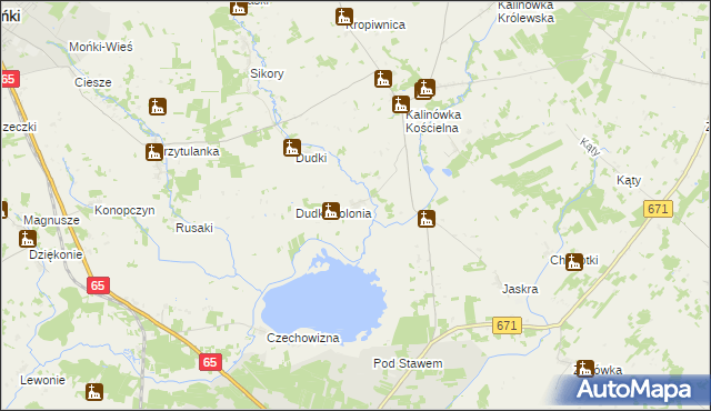 mapa Guzy gmina Knyszyn, Guzy gmina Knyszyn na mapie Targeo