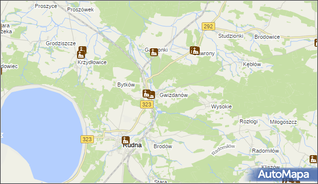 mapa Gwizdanów, Gwizdanów na mapie Targeo